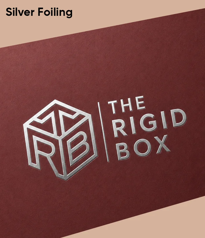 Silver foil stamping on rigid box