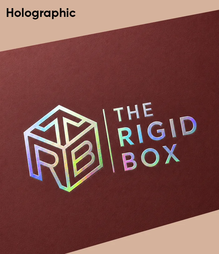 Holographic foil on rigid box